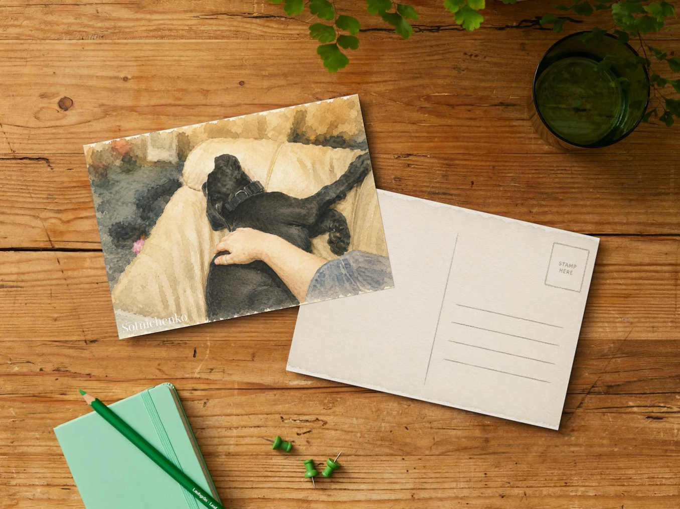 Safe With You — Dog Printable Postcard