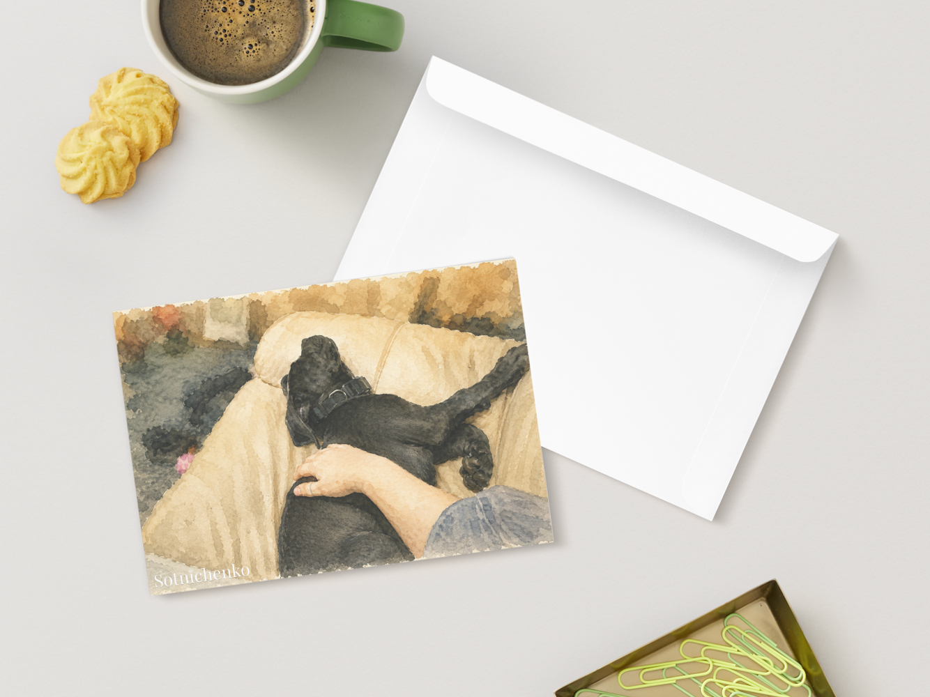 Safe With You — Dog Printable Postcard
