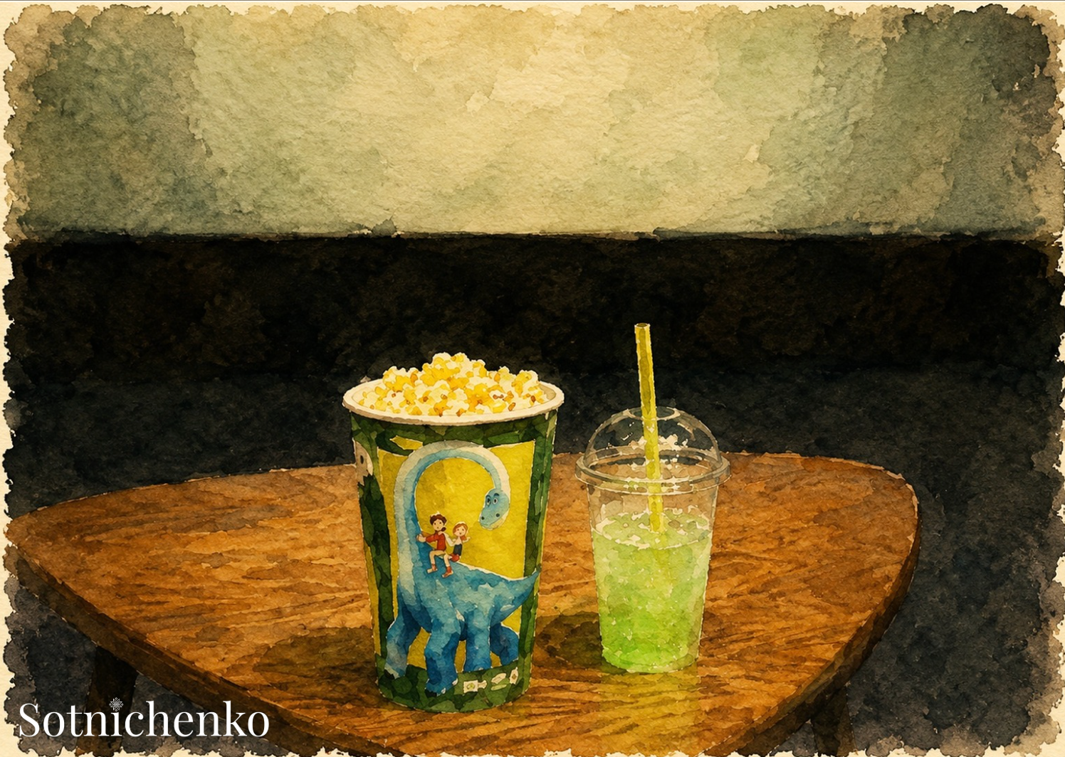 Movie Snacks — Cozy Cinema Printable Postcard