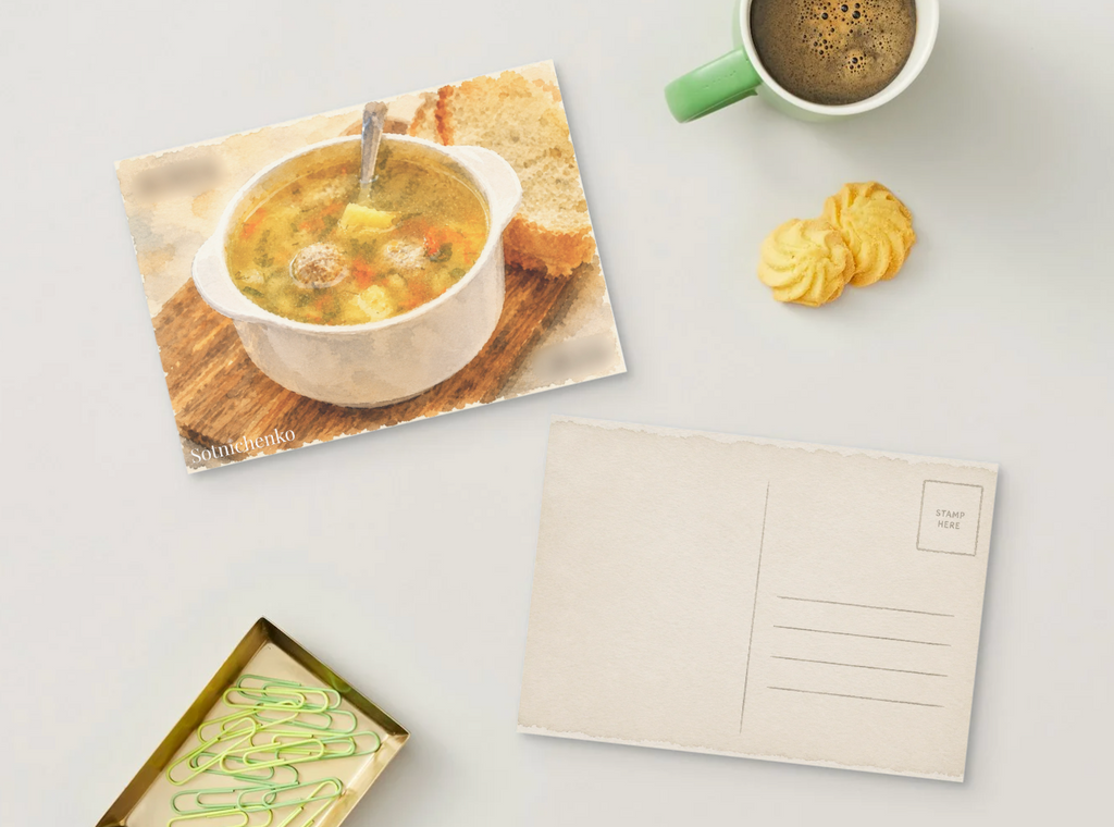 Warm Bowl — Vintage Food Postcard