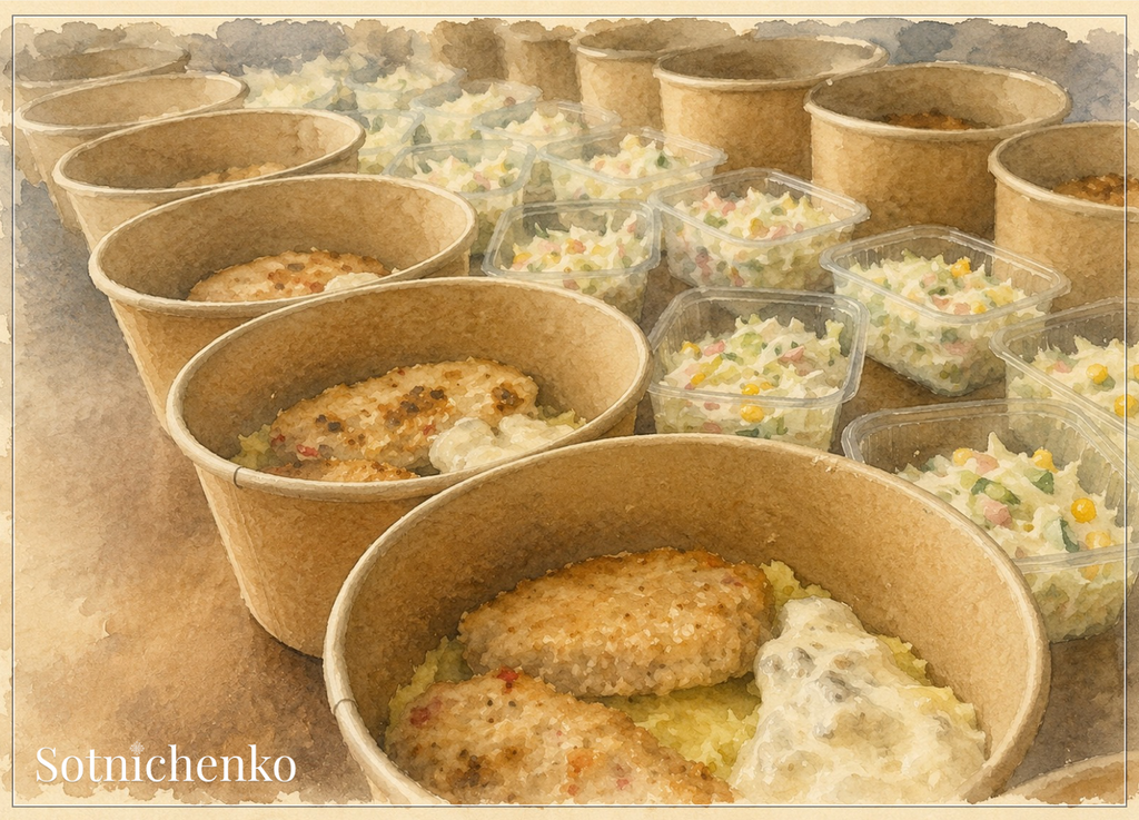 Lunch Prep — Kitchen Printable Postcard