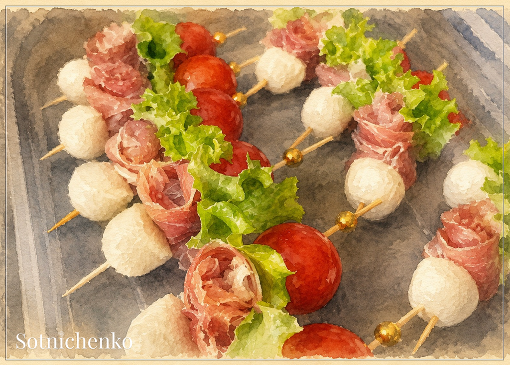Picnic Bites — Vintage Food Printable Postcard