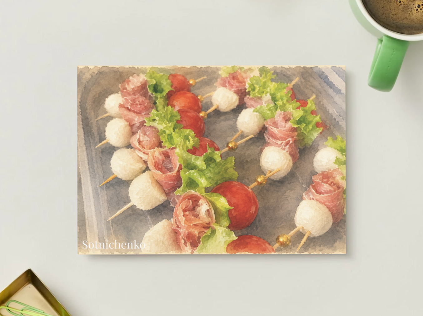 Picnic Bites — Vintage Food Printable Postcard