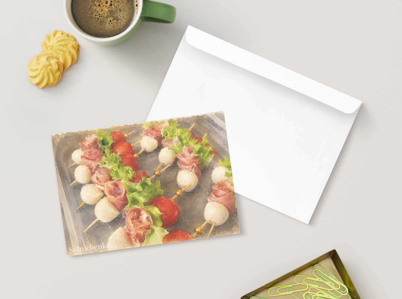 Picnic Bites — Vintage Food Printable Postcard
