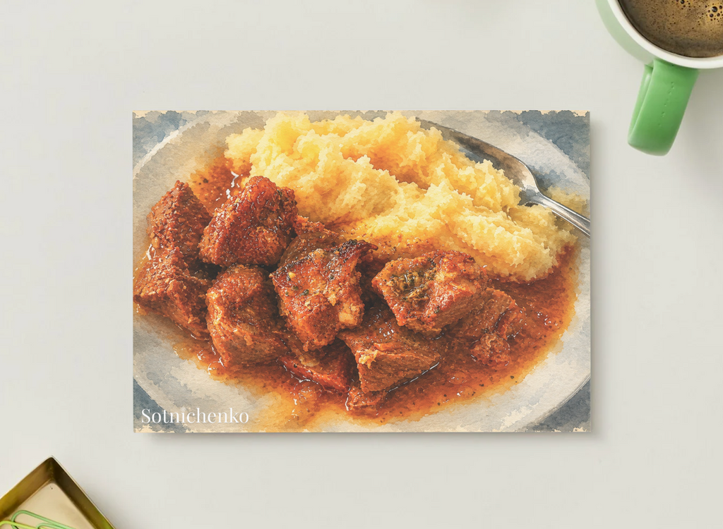 Comfort Plate — Vintage Food Postcard