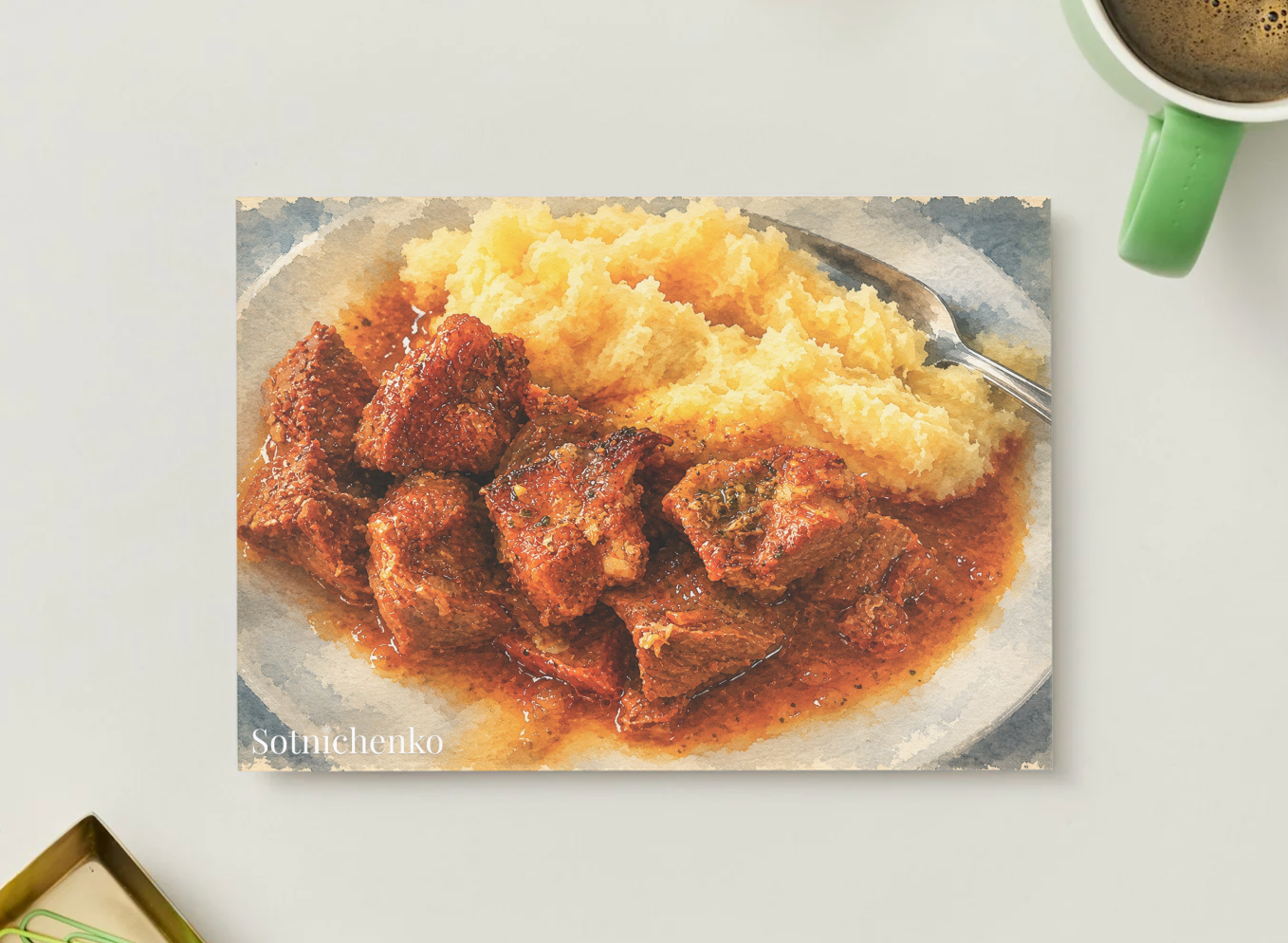 Comfort Plate — Vintage Food Postcard