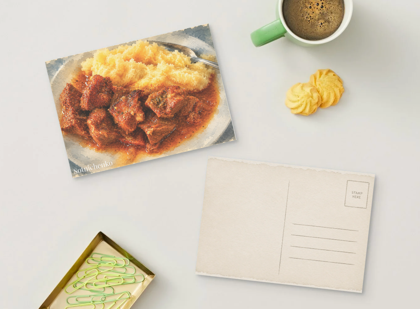 Comfort Plate — Vintage Food Postcard