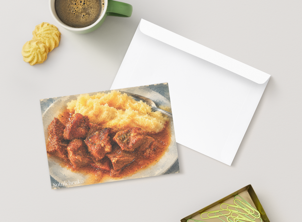 Comfort Plate — Vintage Food Postcard