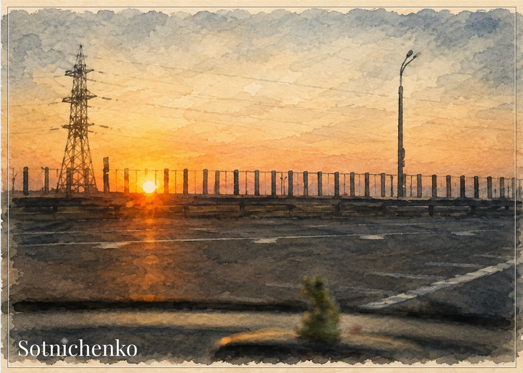 Last Light on the Road — Vintage Urban Printable Postcard