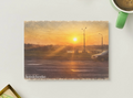Roadside Sunset — Vintage Urban Printable Postcard