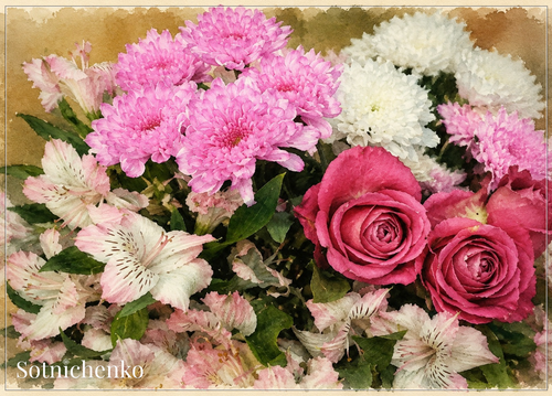 Blush Bouquet — Vintage Floral Printable Postcard