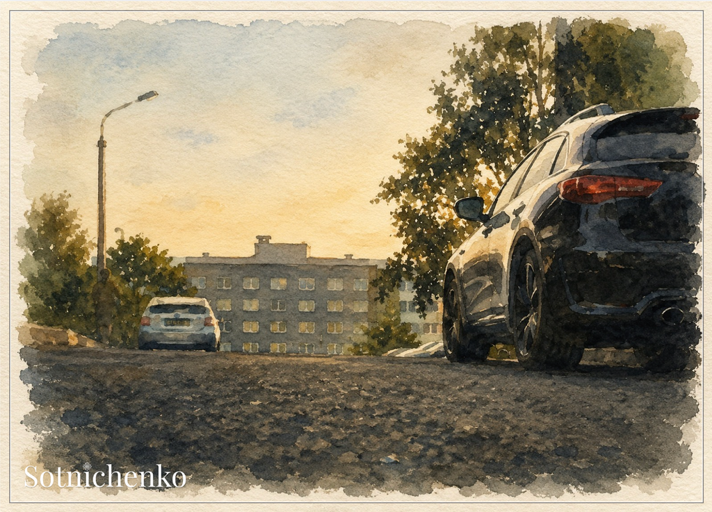 After Hours Parking — Vintage Urban Postcard