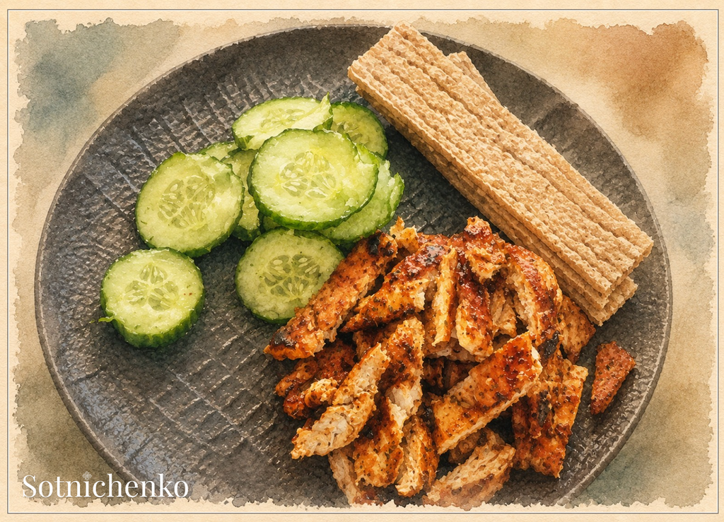 Spiced Chicken Plate — Kitchen Printable Postcard