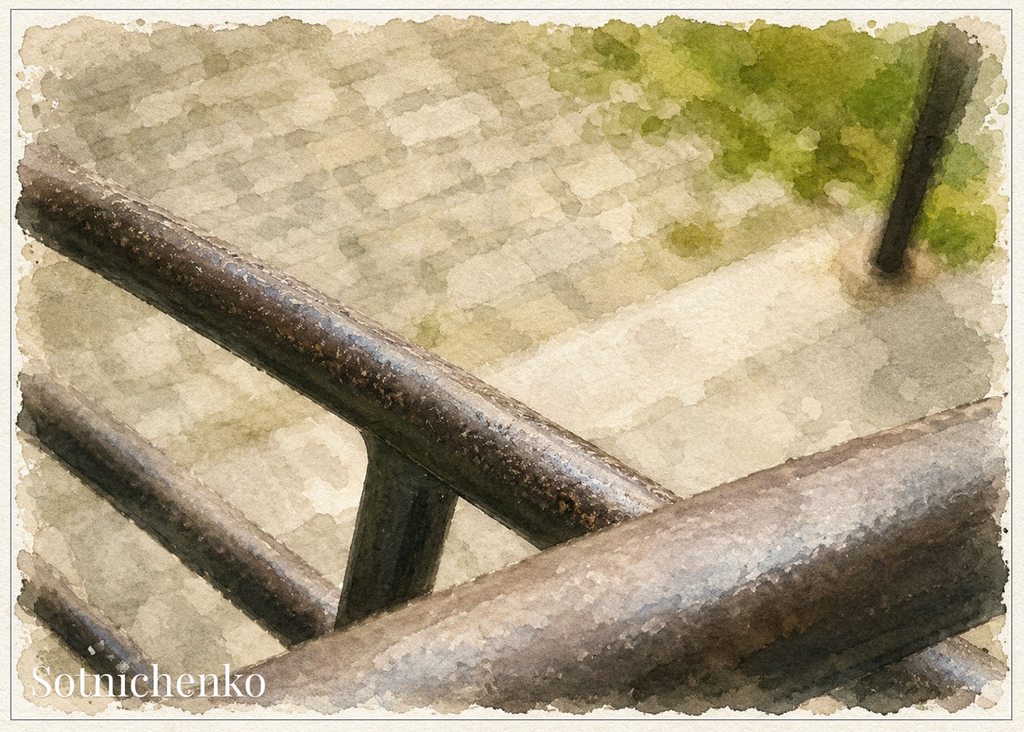 Rain on the Rail — Vintage Urban Postcard