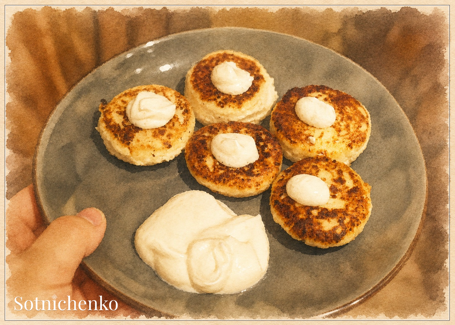 Golden Cheese Bites — Vintage Food Printable Postcard