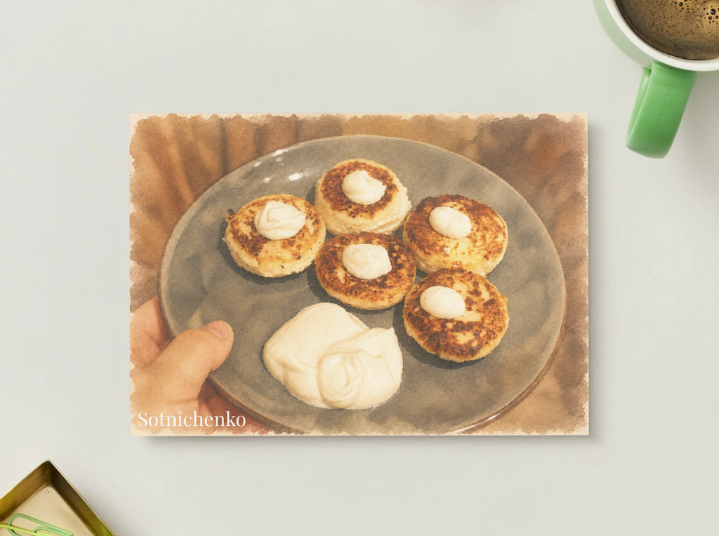 Golden Cheese Bites — Vintage Food Printable Postcard