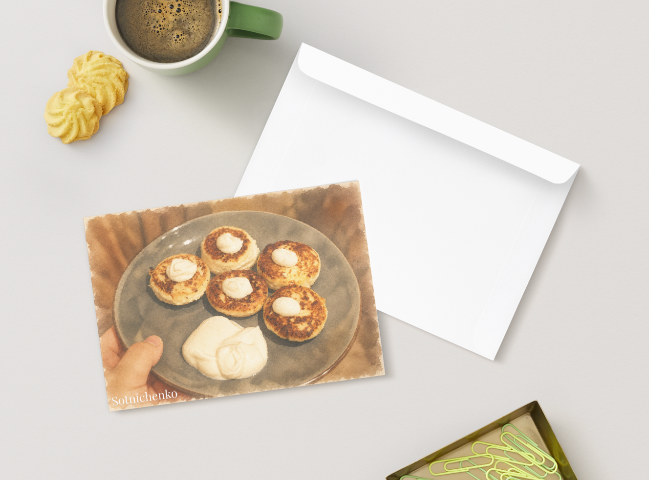 Golden Cheese Bites — Vintage Food Printable Postcard