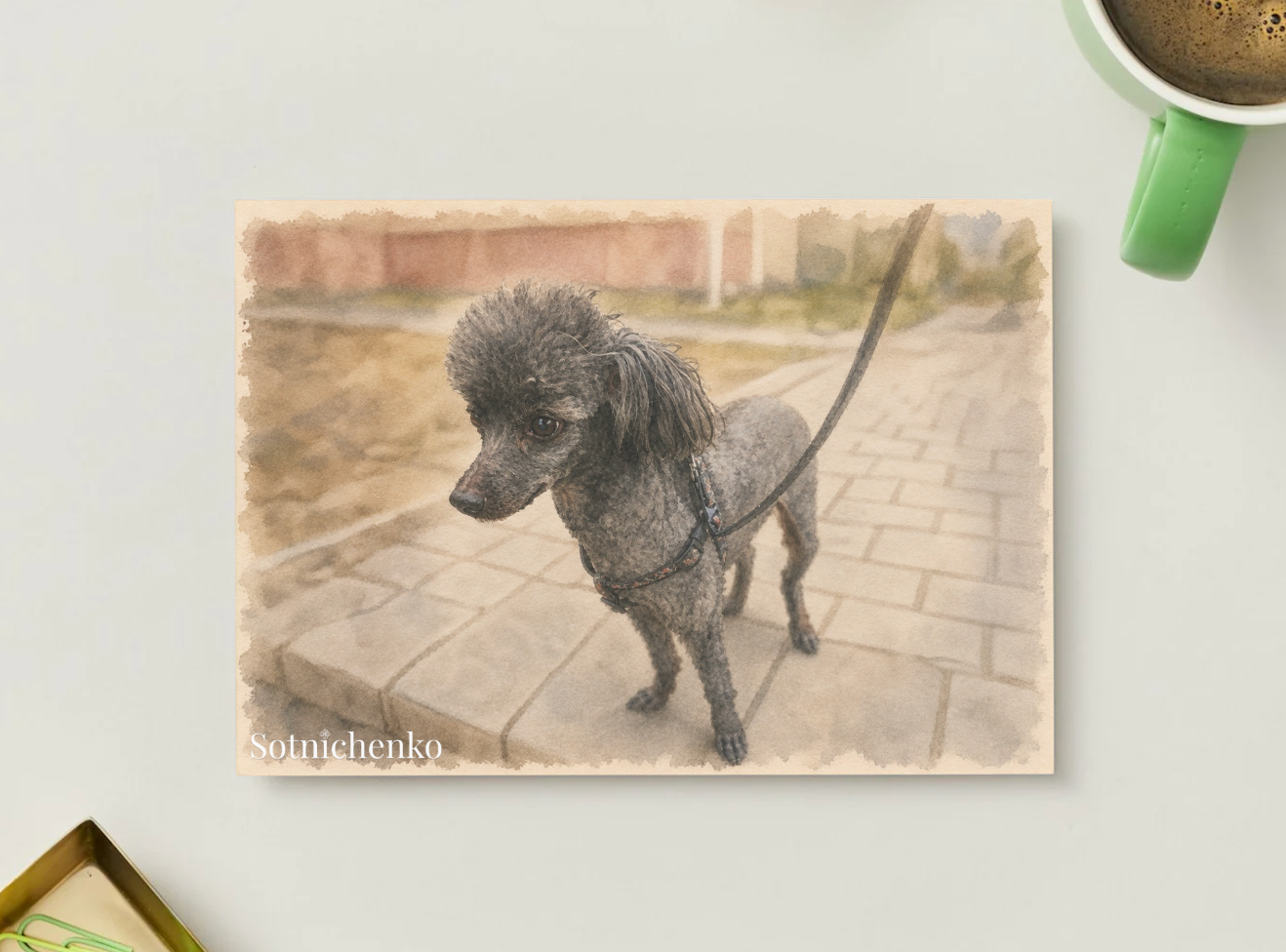 Streetwise Poodle — Dog Printable Postcard