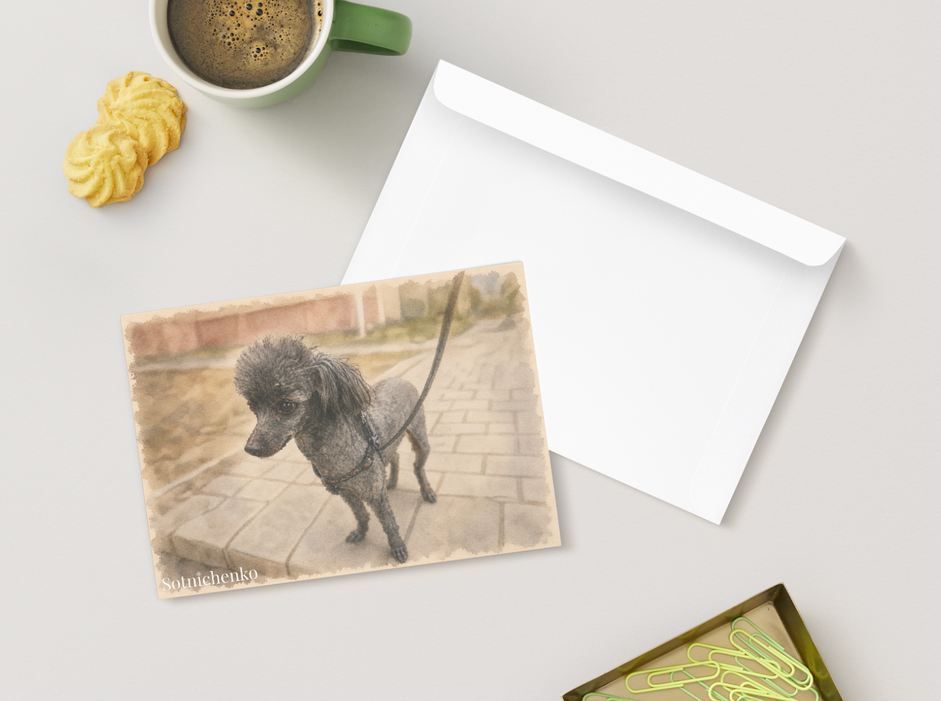 Streetwise Poodle — Dog Printable Postcard