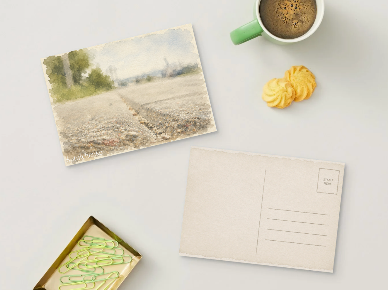 Small Fault Line — Minimal Urban Printable Postcard