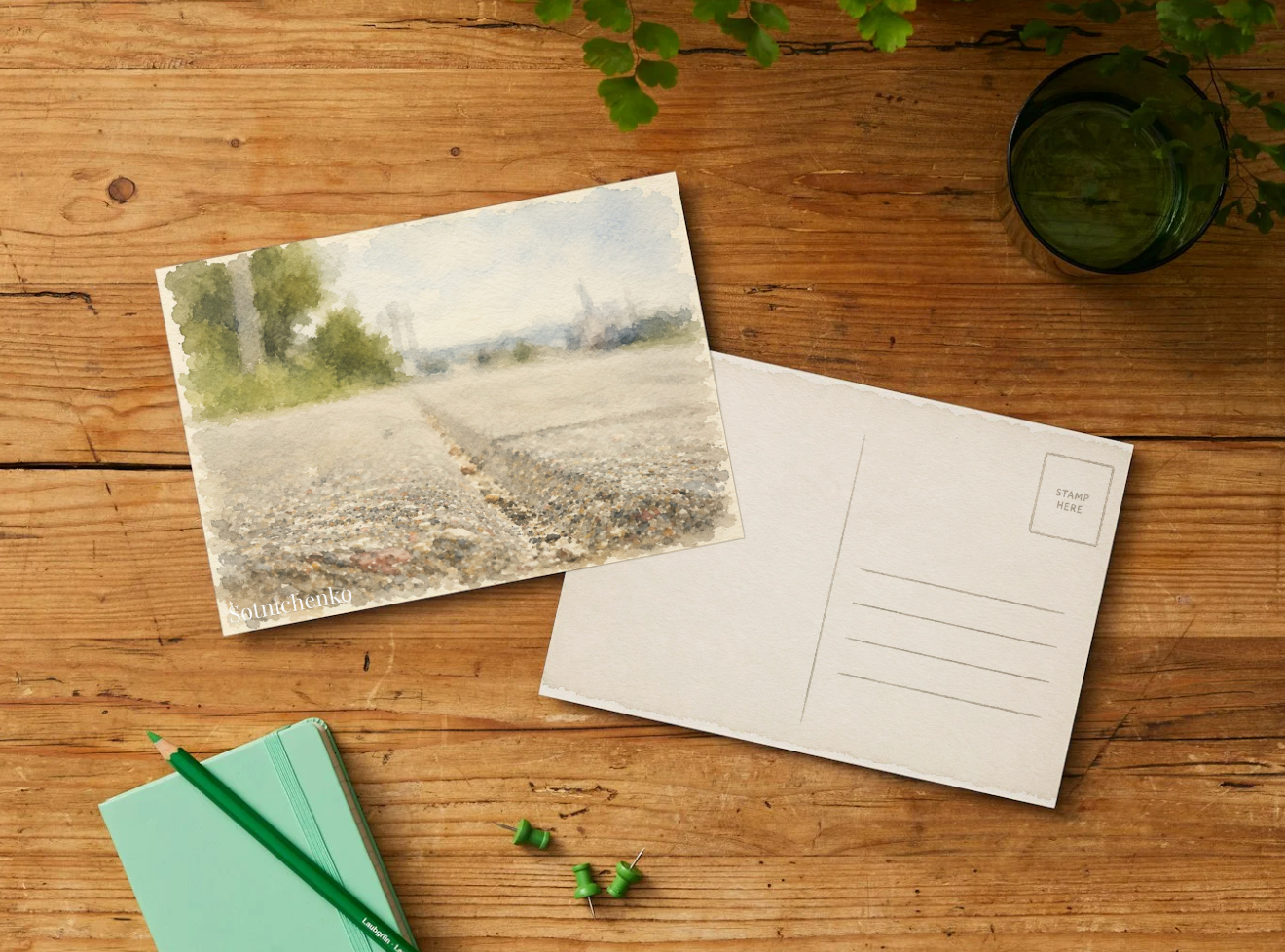 Small Fault Line — Minimal Urban Printable Postcard