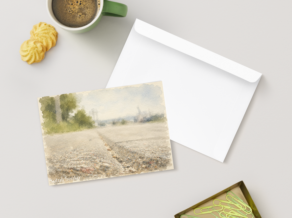 Small Fault Line — Minimal Urban Printable Postcard