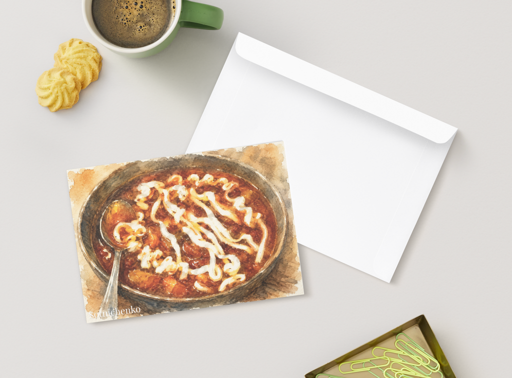 Borscht Bowl — Vintage Food Printable Postcard