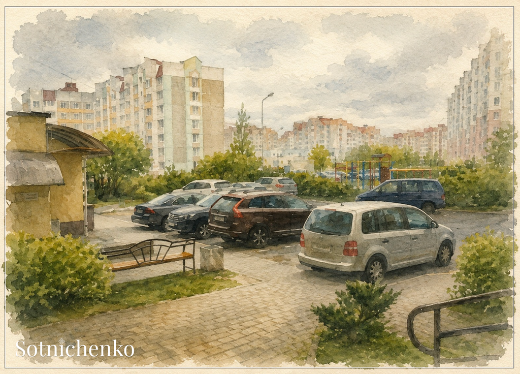 Everyday Courtyard — Vintage City Printable Postcard
