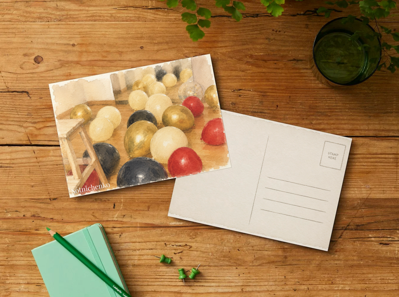 Balloon Room — Vintage Party Printable Postcard