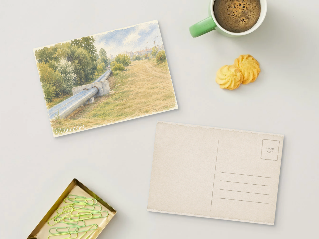 Where the City Thins — Vintage Urban Printable Postcard