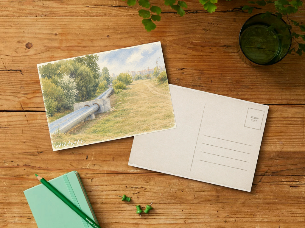 Where the City Thins — Vintage Urban Printable Postcard