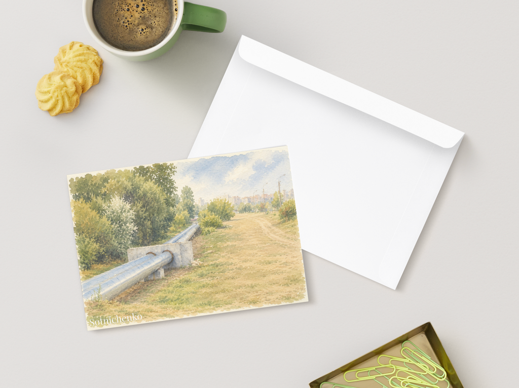 Where the City Thins — Vintage Urban Printable Postcard