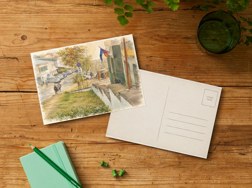 Embassy Hill — Vintage Urban Printable Postcard