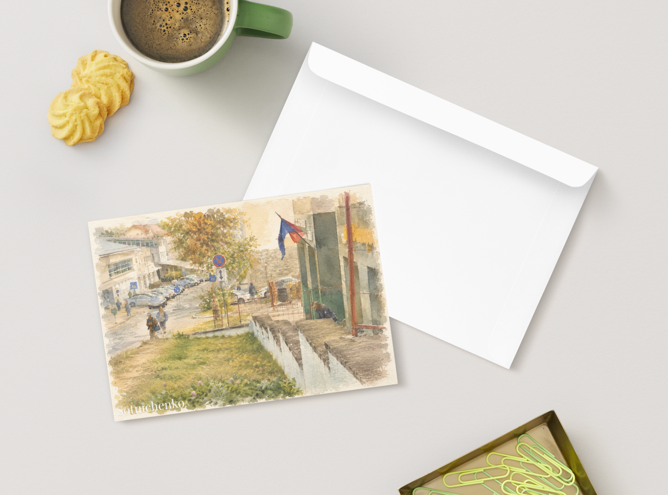 Embassy Hill — Vintage Urban Printable Postcard