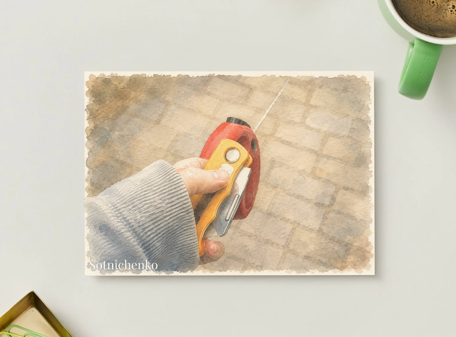 Dog Walk Essentials — Everyday Urban Printable Postcard