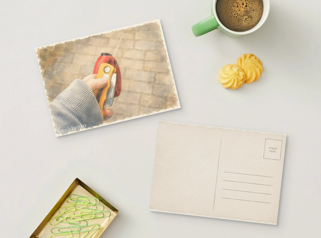 Dog Walk Essentials — Everyday Urban Printable Postcard