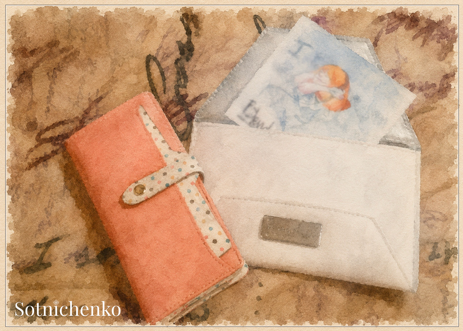 Desk Notes — Vintage Stationery Printable Postcard