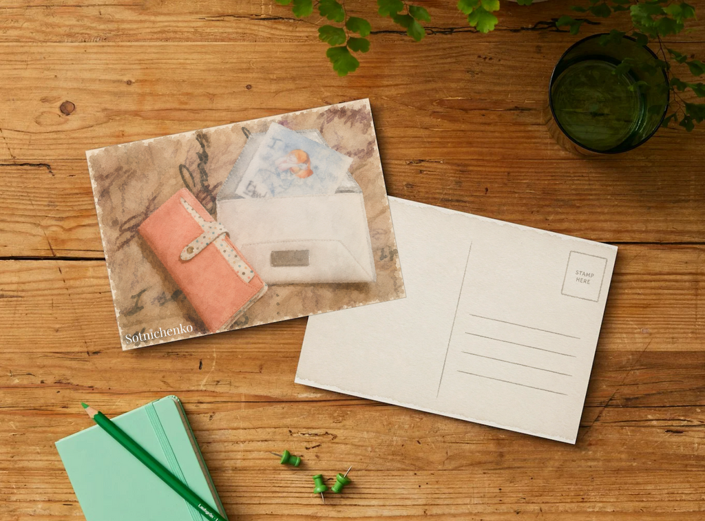 Desk Notes — Vintage Stationery Printable Postcard