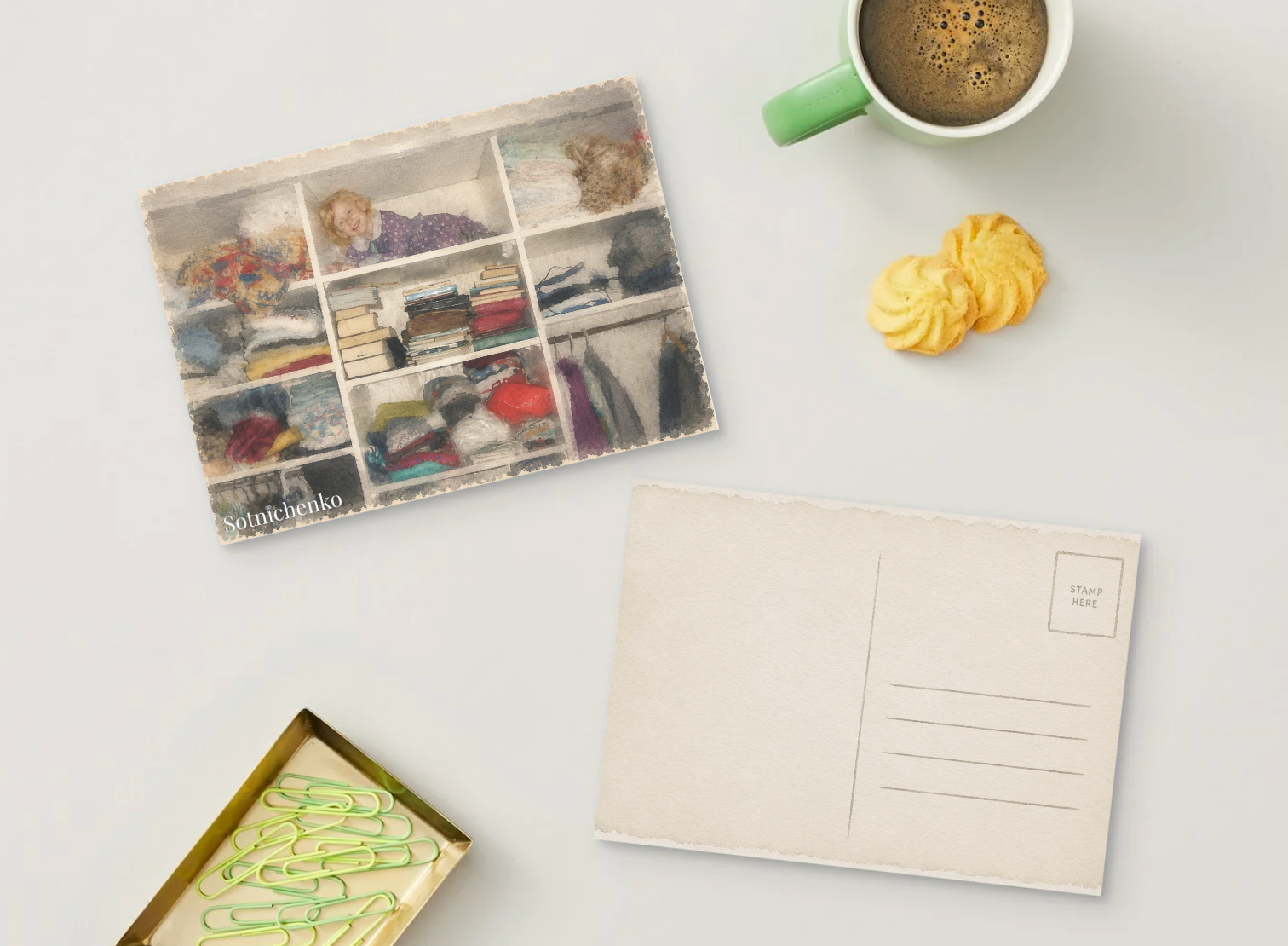 Shelf Hideout — Cozy Home Printable Postcard