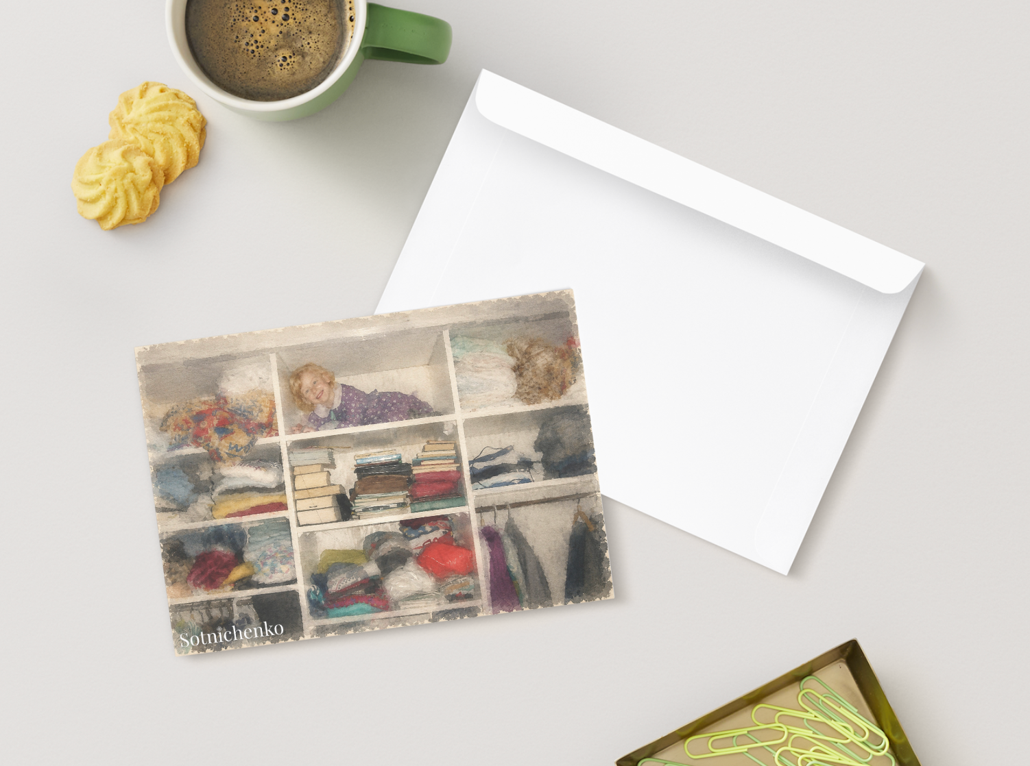 Shelf Hideout — Cozy Home Printable Postcard
