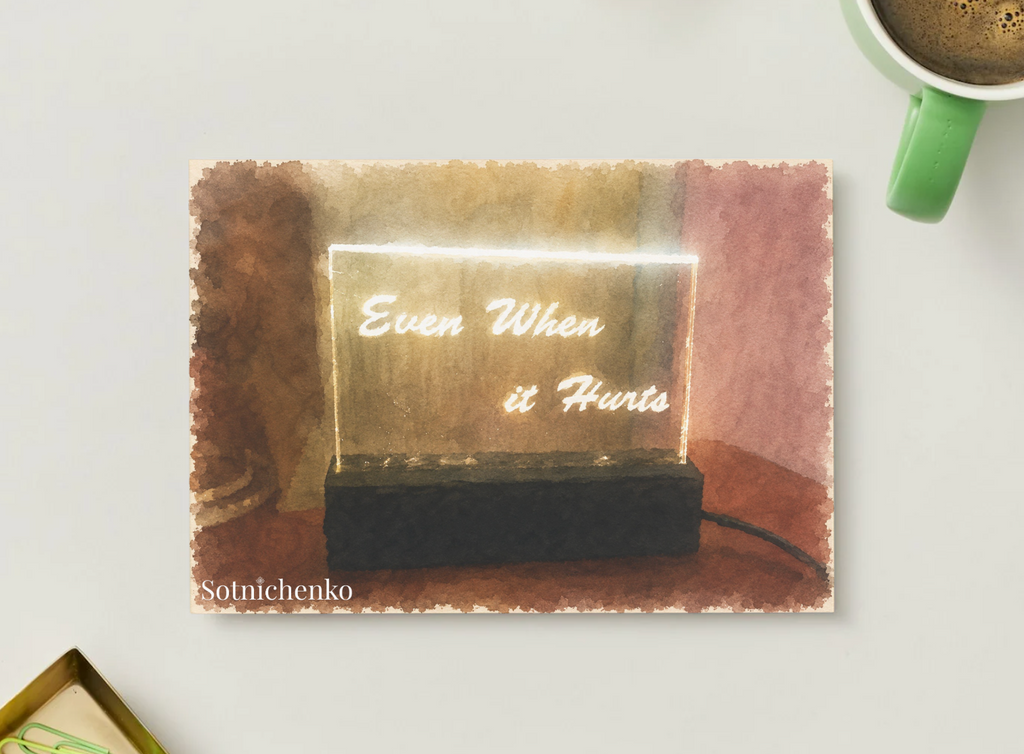 Even When It Hurts — Inspirational Printable Postcard