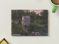 Twilight Garden Corner — Vintage Cottage Printable Postcard
