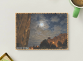 Moonlit City Sky — Urban Night Printable Postcard