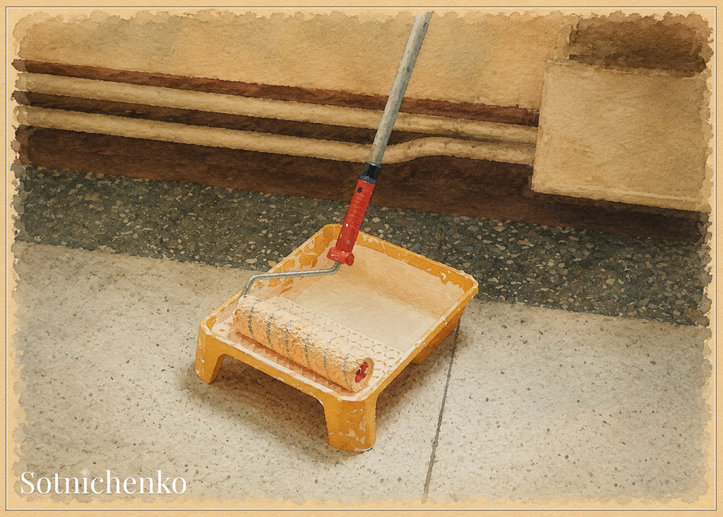 Paint Tray Pause — Renovation Printable Postcard