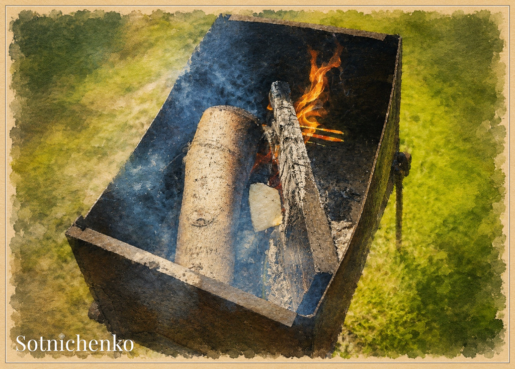 Backyard Fire Pit — Outdoor Printable Postcard