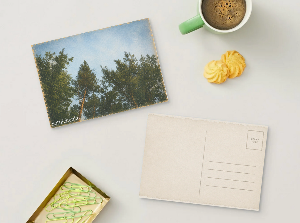 Looking Up Through Trees — Vintage Nature Printable Postcard