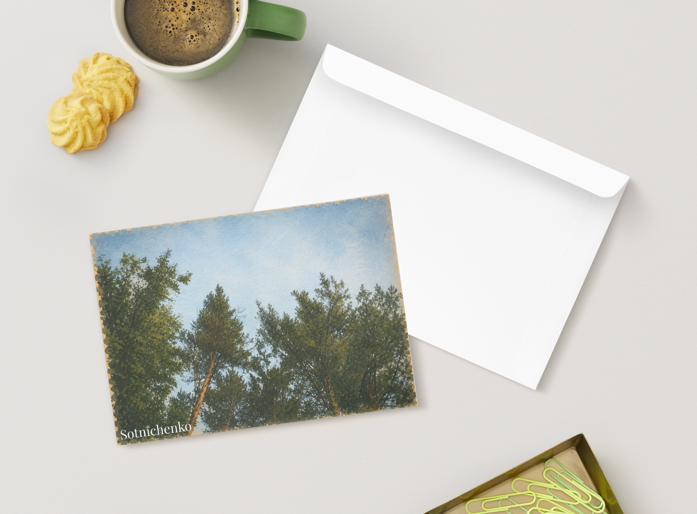 Looking Up Through Trees — Vintage Nature Printable Postcard