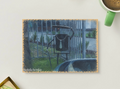 Little Bin in the Rain — Moody Urban Printable Postcard