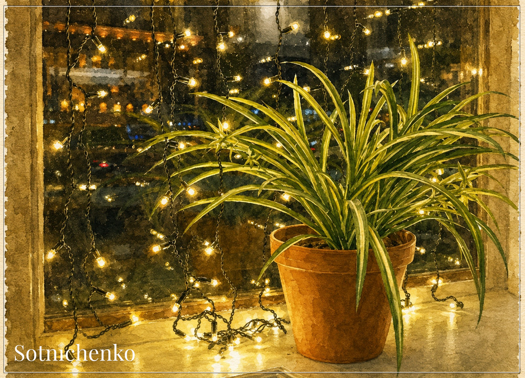 Spider Plant by Fairy Lights — Cozy Printable Postcard