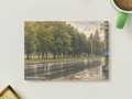 Wet Street After Rain — Vintage City Printable Postcard